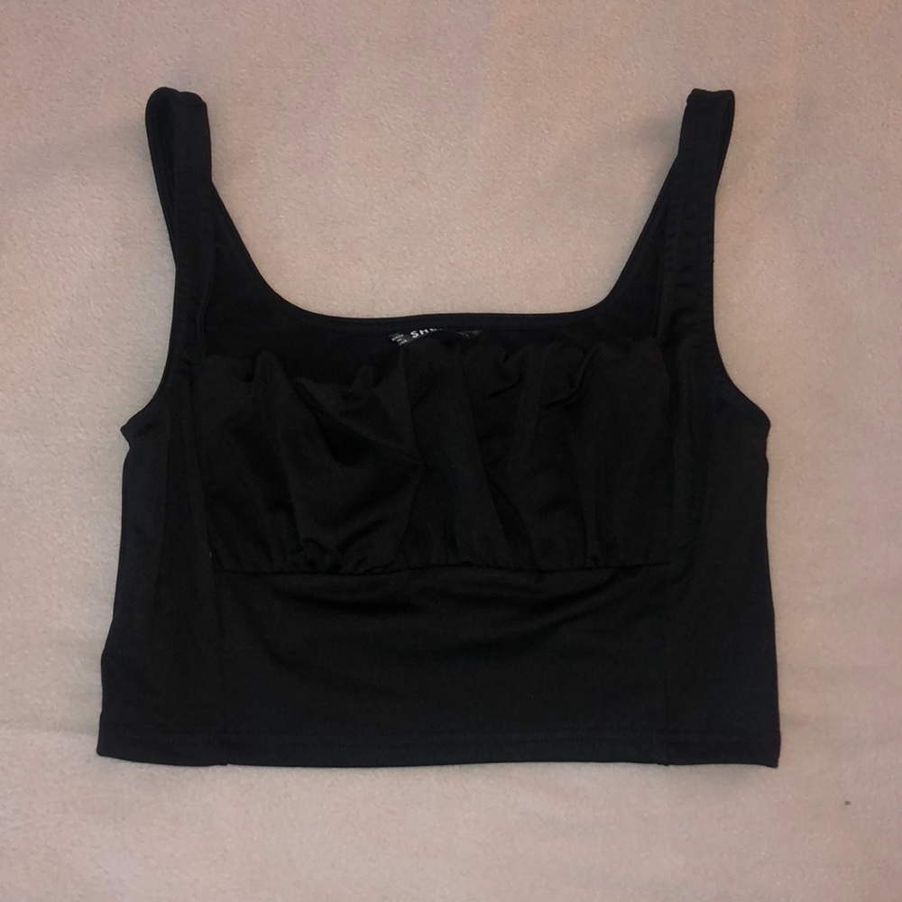 SHEIN ruched bust crop tank top